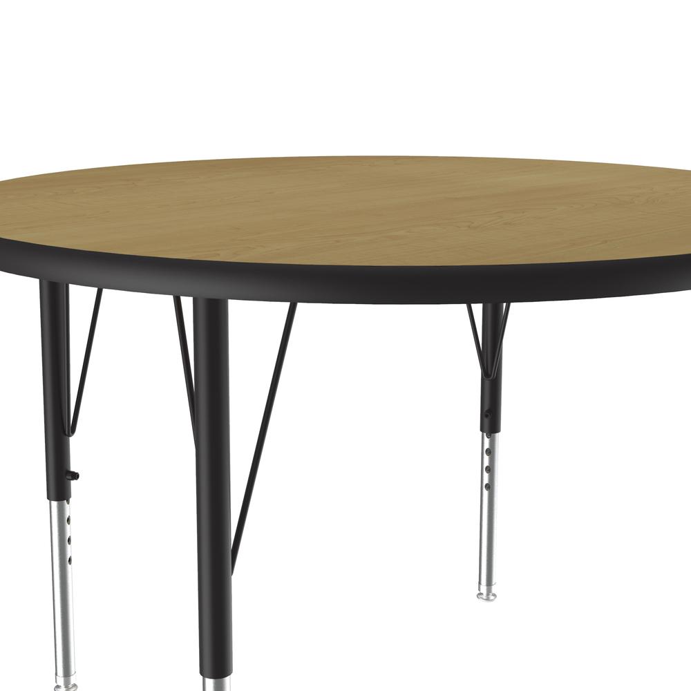 Deluxe High-Pressure Top Activity Tables, 36x36", ROUND, FUSION MAPLE, BLACK/CHROME. Picture 1