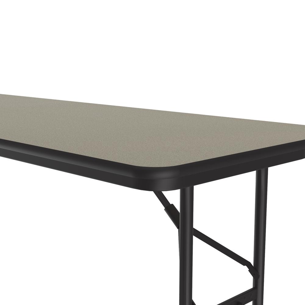 Adjustable Height High Pressure Top Folding Table 24x60" RECTANGULAR, SAVANNAH SAND, BLACK. Picture 5
