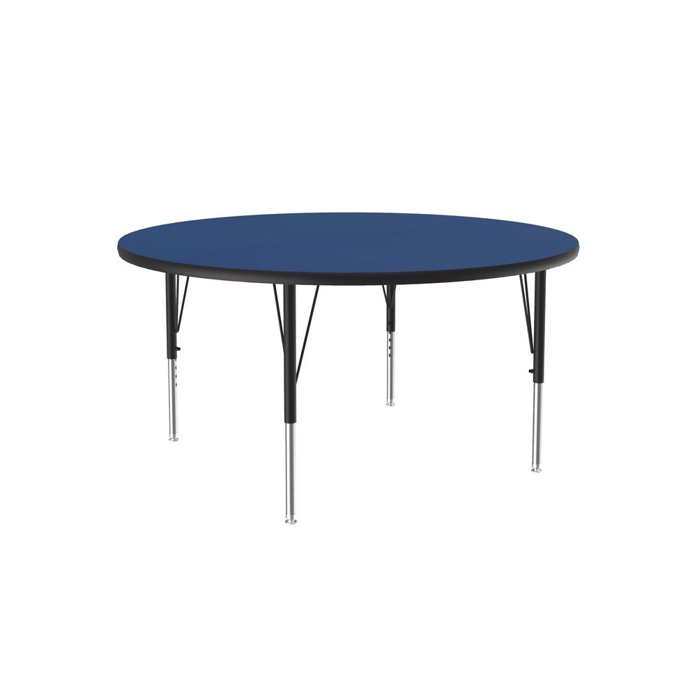 Deluxe High-Pressure Top Activity Tables, 42x42", ROUND, BLUE, BLACK/CHROME. Picture 3