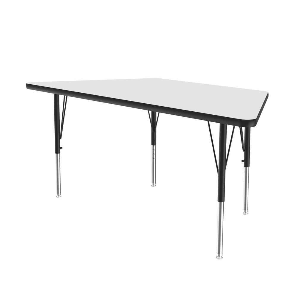 Deluxe High-Pressure Top Activity Tables 30x60" TRAPEZOID, WHITE BLACK/CHROME. Picture 8