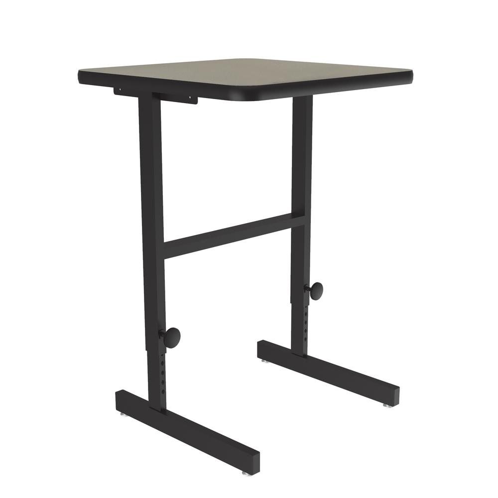 Deluxe High-Pressure Laminate Top Adjustable Standing  Height Work Station, 20x24" RECTANGULAR SAVANNAH SAND, BLACK. Picture 4