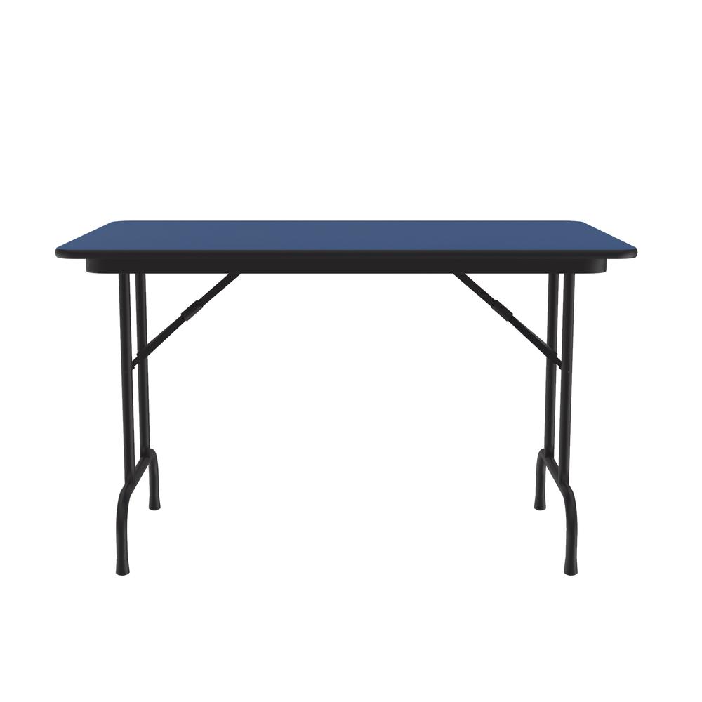 Deluxe High Pressure Top Folding Table 30x48" RECTANGULAR, BLUE, BLACK. Picture 8