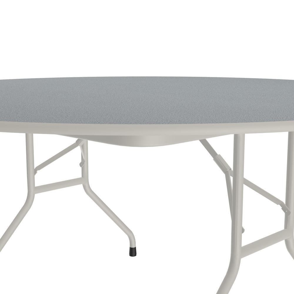 Thermal Fused Laminate Top Folding Table, 60x60" ROUND, GRAY GRANITE GRAY. Picture 8