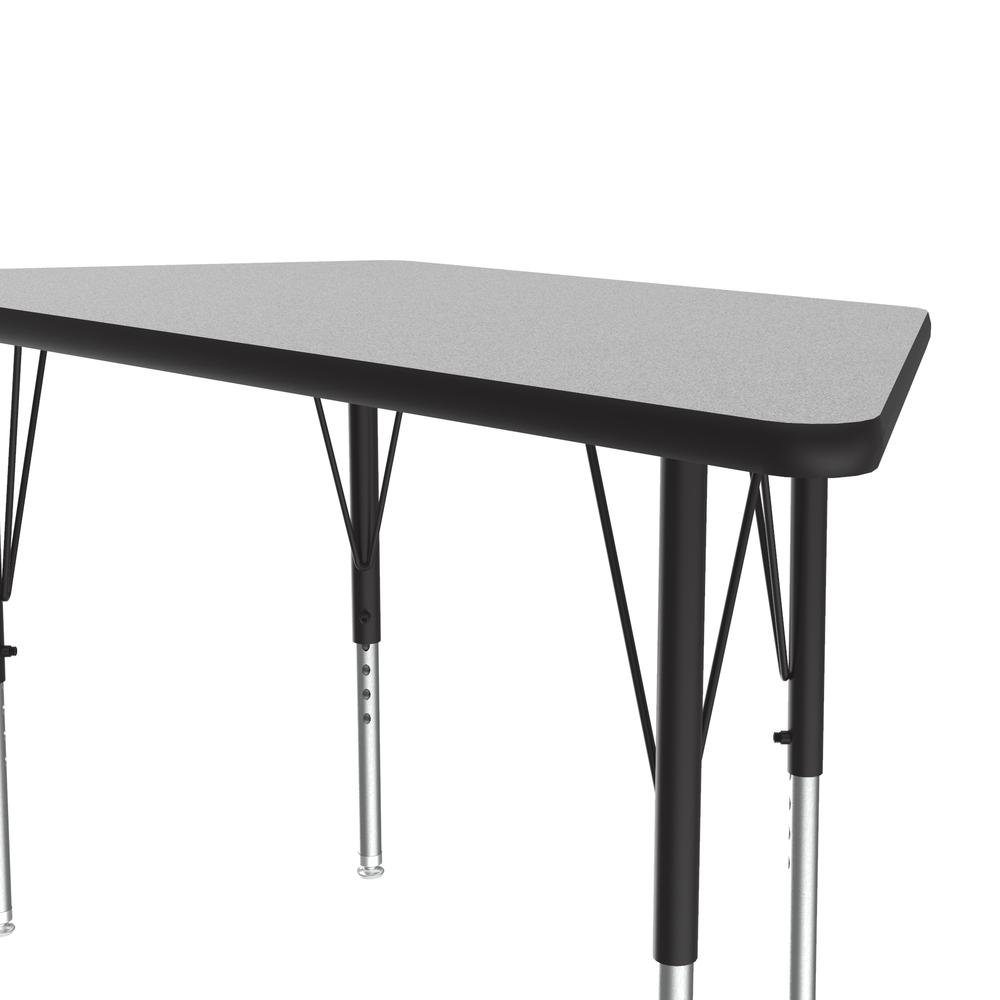 Commercial Laminate Top Activity Tables, 24x48", TRAPEZOID, GRAY GRANITE, BLACK/CHROME. Picture 6