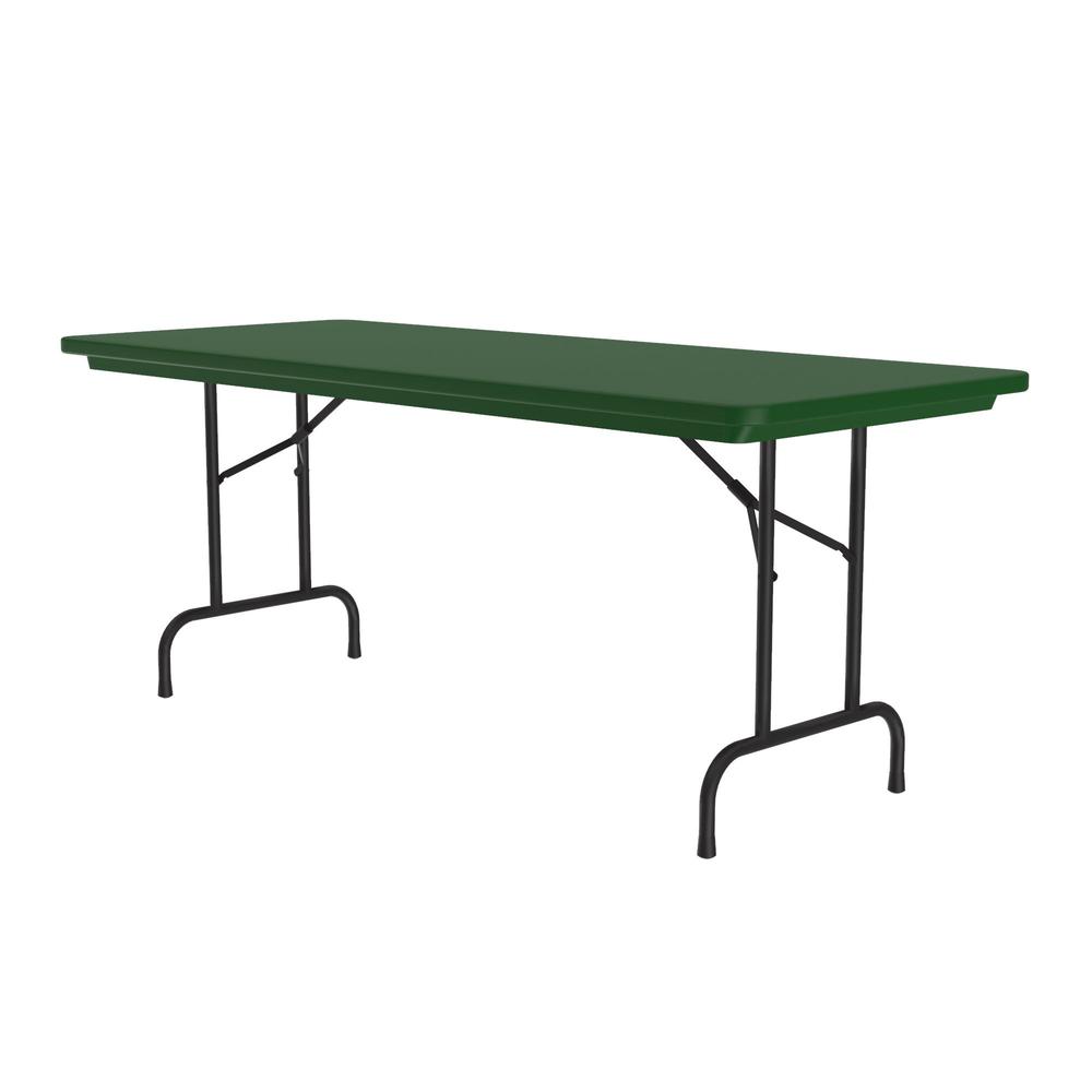 Commercial Blow-Molded Plastic Folding Table - 30x60", RECTANGULAR, GREEN, BLACK. Picture 2