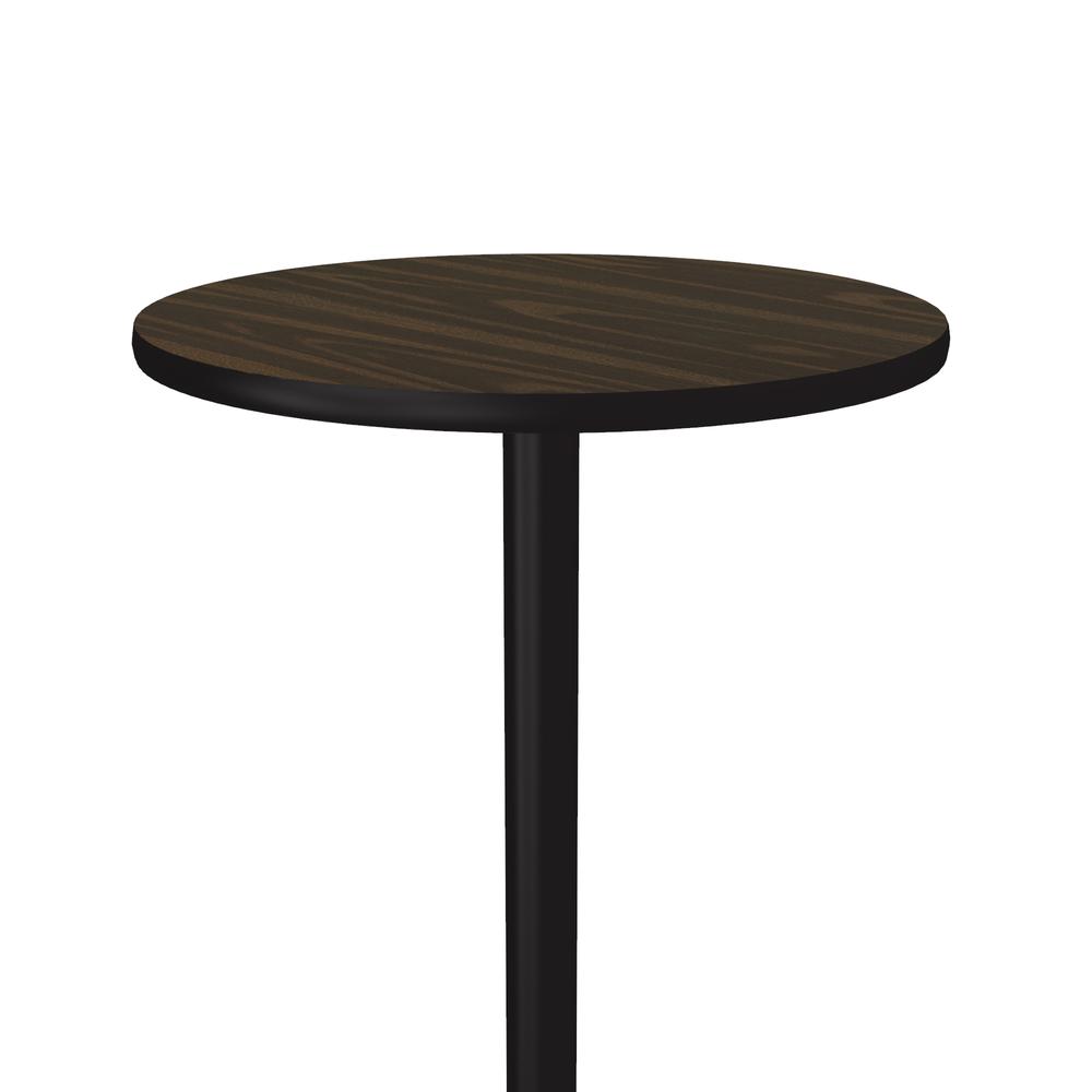 Bar Stool/Standing Height Commercial Laminate Café and Breakroom Table 24x24" ROUND, WALNUT, BLACK. Picture 5