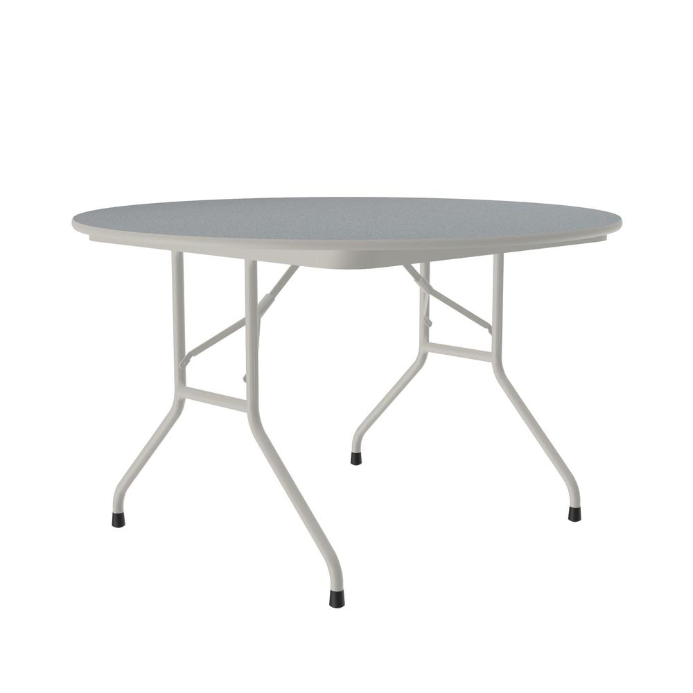 Thermal Fused Laminate Top Folding Table, 48x48", ROUND, GRAY GRANITE, GRAY. Picture 6