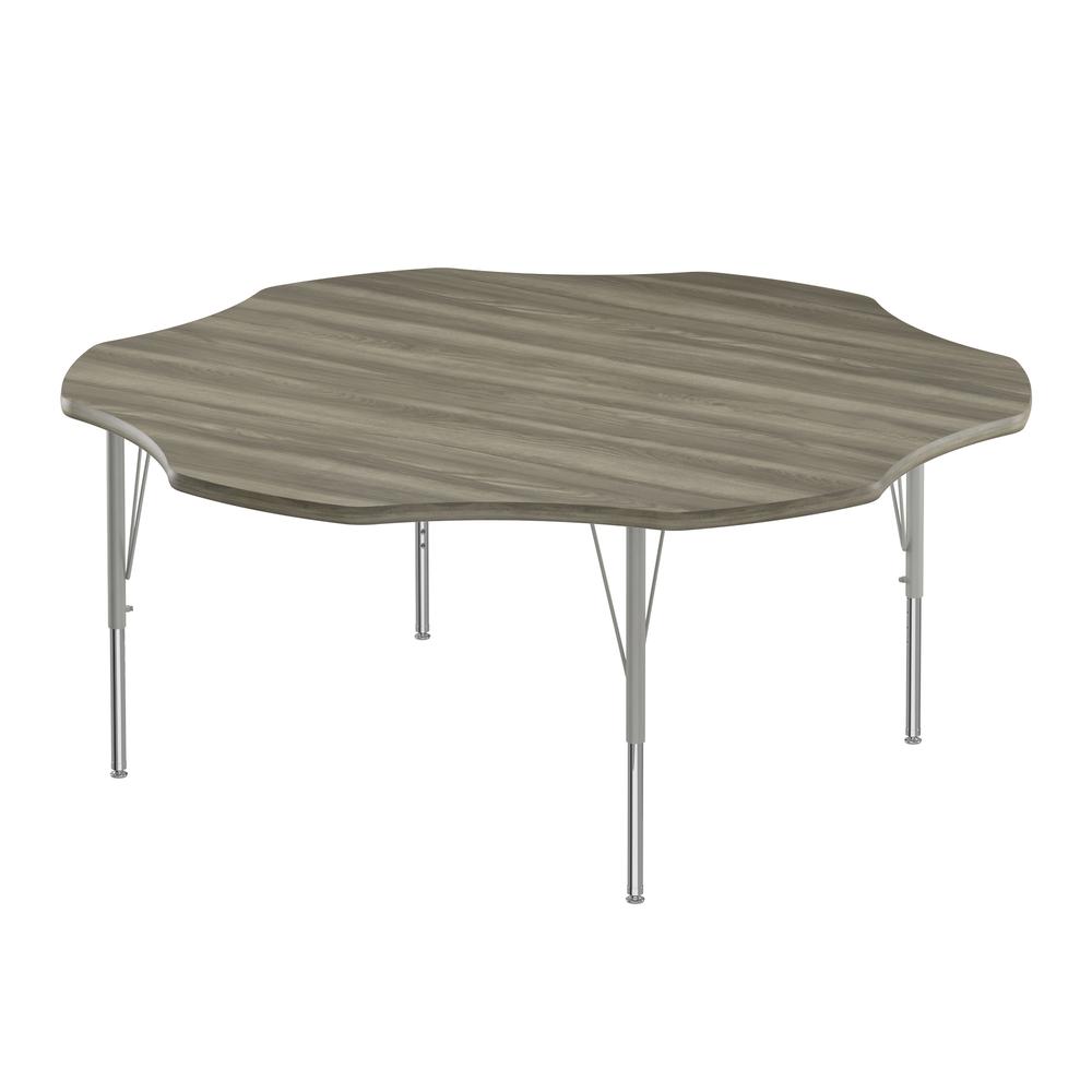 Deluxe High-Pressure Top Activity Tables 60x60" FLOWER, NEW ENGLAND DRIFTWOOD SILVER MIST. Picture 1