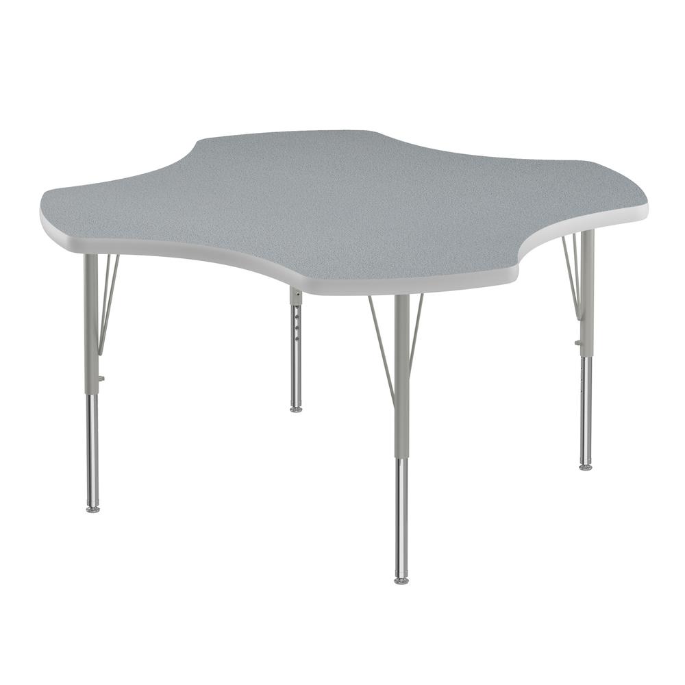 Deluxe High-Pressure Top Activity Tables, 48x48", CLOVER, GRAY GRANITE, SILVER MIST. Picture 2