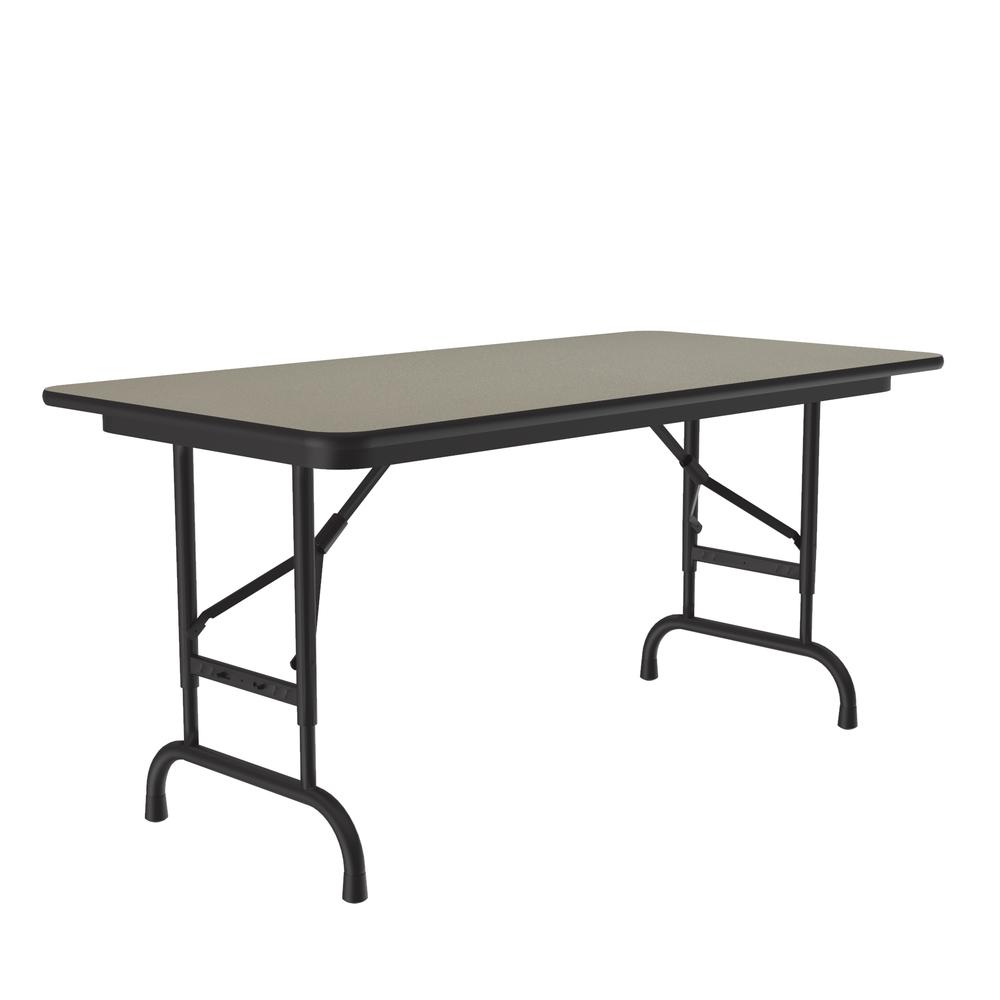 Adjustable Height High Pressure Top Folding Table 24x48", RECTANGULAR, SAVANNAH SAND BLACK. Picture 6
