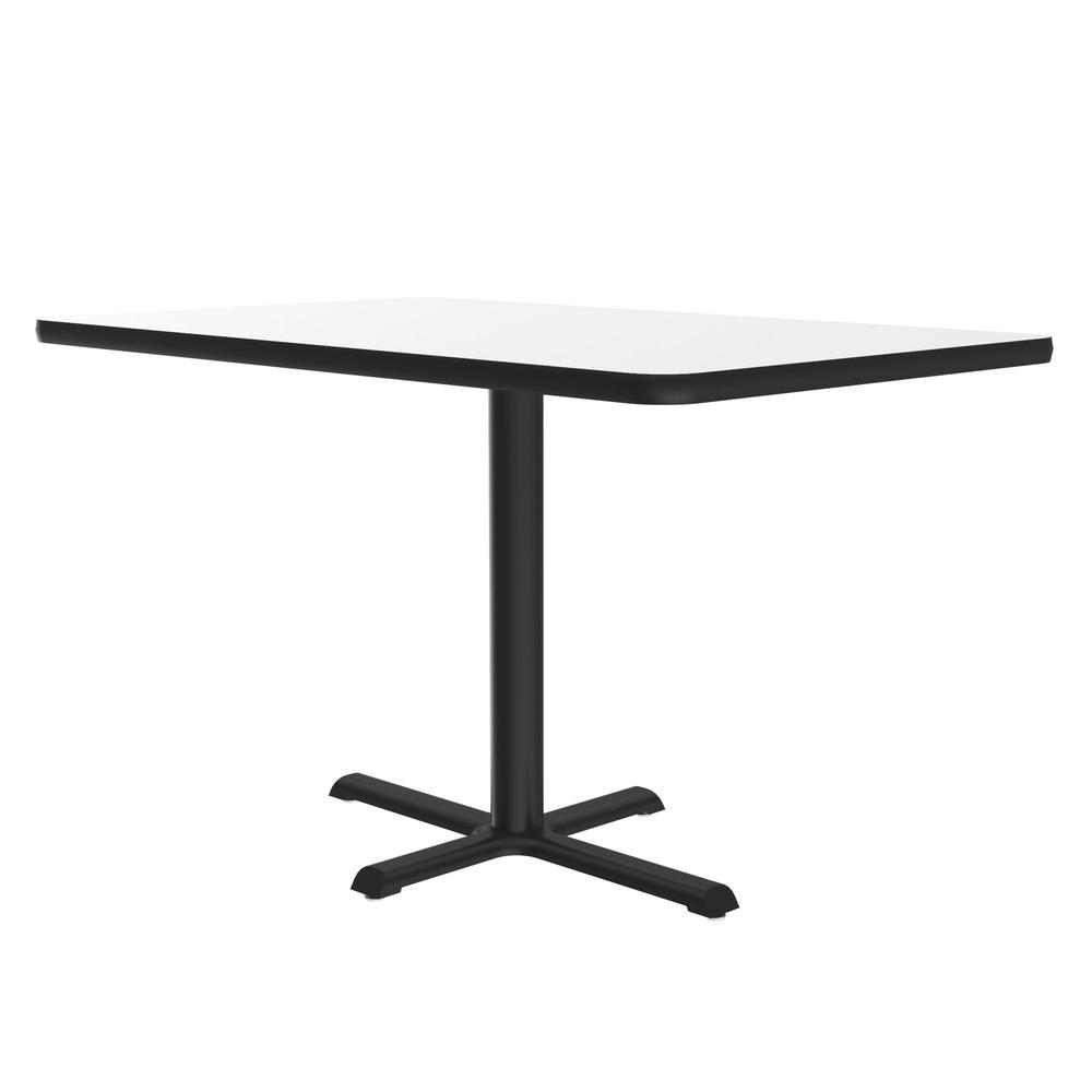Table Height Deluxe High-Pressure Café and Breakroom Table, 30x48", RECTANGULAR WHITE BLACK. Picture 4