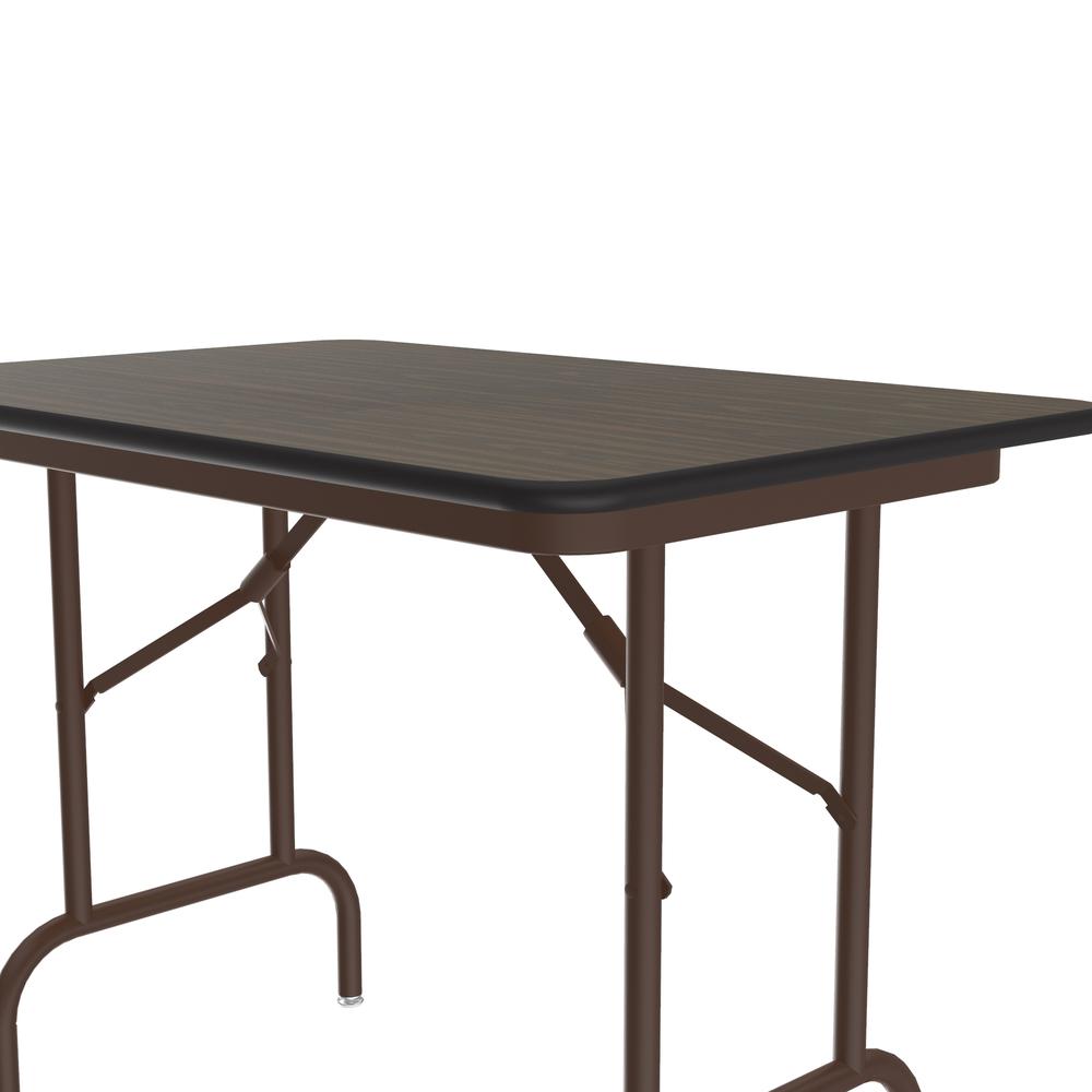 Keyboard Height Melamine Folding Tables, 24x36" RECTANGULAR WALNUT BROWN. Picture 9