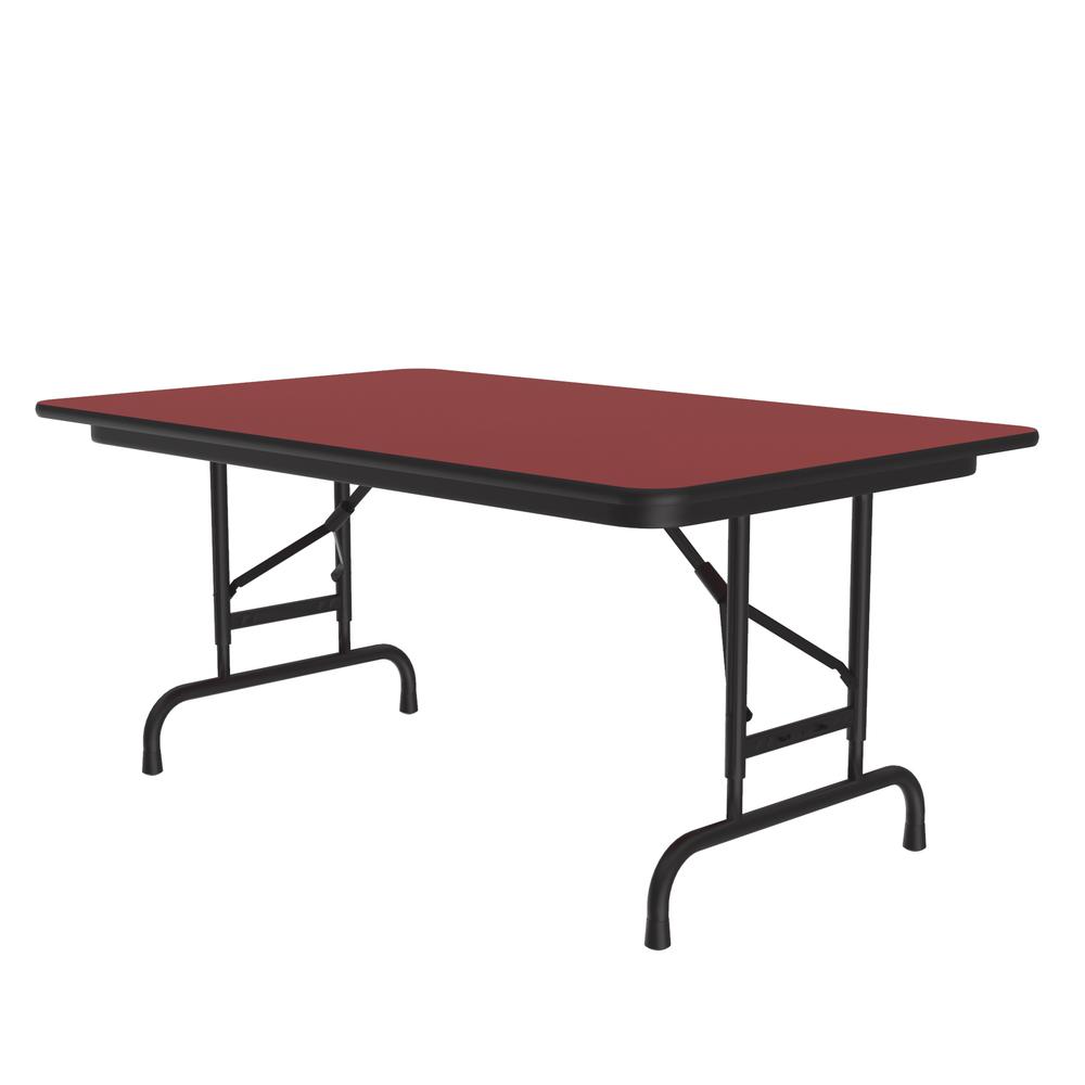 Adjustable Height High Pressure Top Folding Table, 30x48" RECTANGULAR RED BLACK. Picture 4