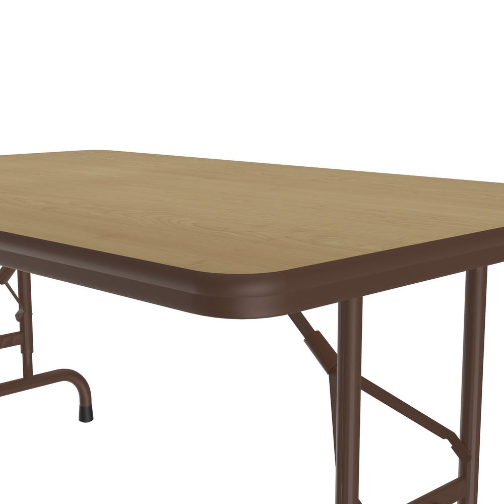 Adjustable Height High Pressure Top Folding Table, 30x48", RECTANGULAR, FUSION MAPLE BROWN. Picture 3