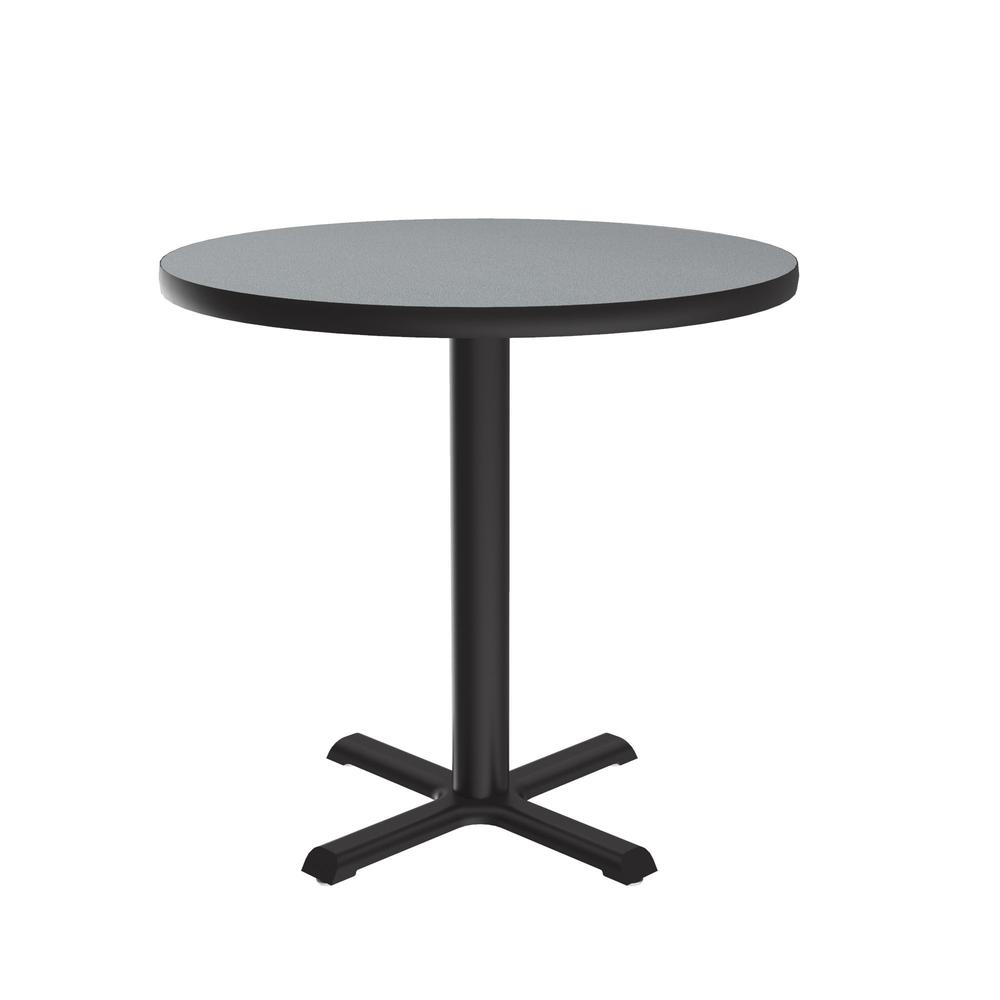 Table Height Deluxe High-Pressure Café and Breakroom Table, 24x24" ROUND GRAY GRANITE, BLACK. Picture 2
