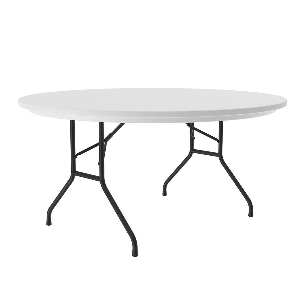 Commercial Blow-Molded Plastic Folding Table 60x60", ROUND, GRAY GRANITE BLACK. Picture 4