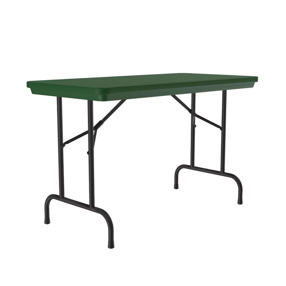 Commercial Blow-Molded Plastic Folding Table 24x48", RECTANGULAR, GREEN, BLACK. Picture 4