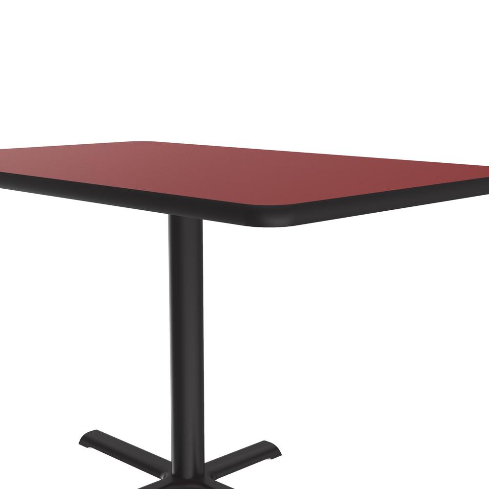 Table Height Deluxe High-Pressure Café and Breakroom Table 30x42", RECTANGULAR RED, BLACK. Picture 2