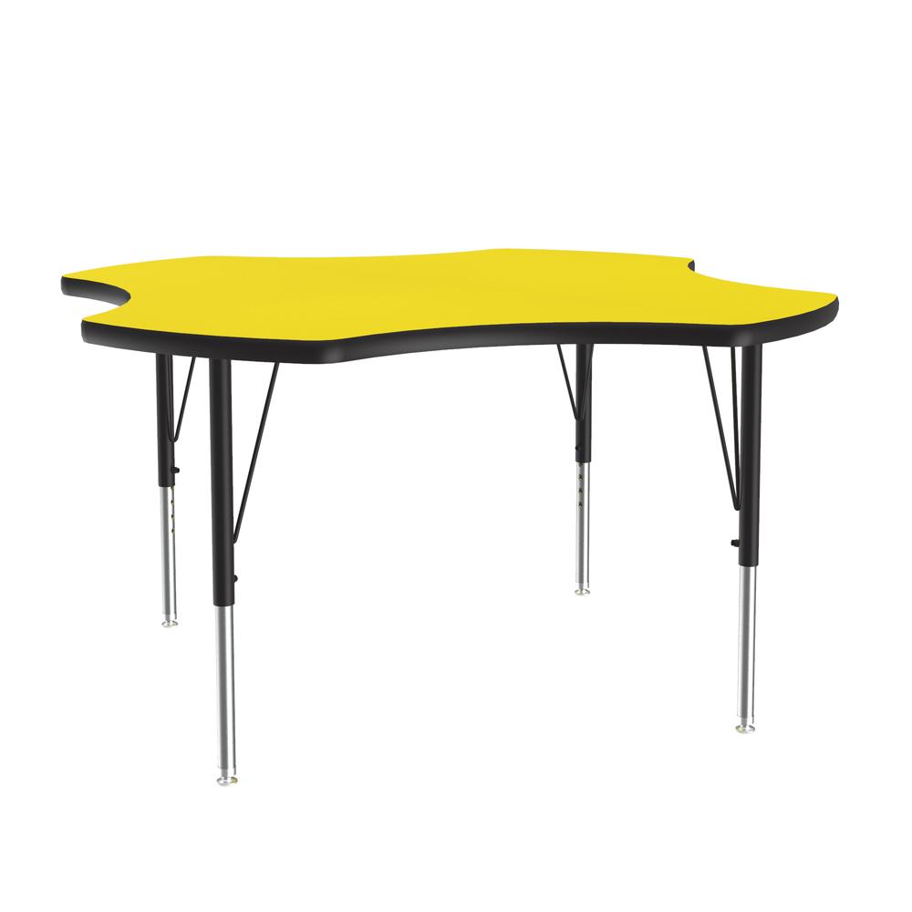 Deluxe High-Pressure Top Activity Tables, 48x48" CLOVER, YELLOW  BLACK/CHROME. Picture 3
