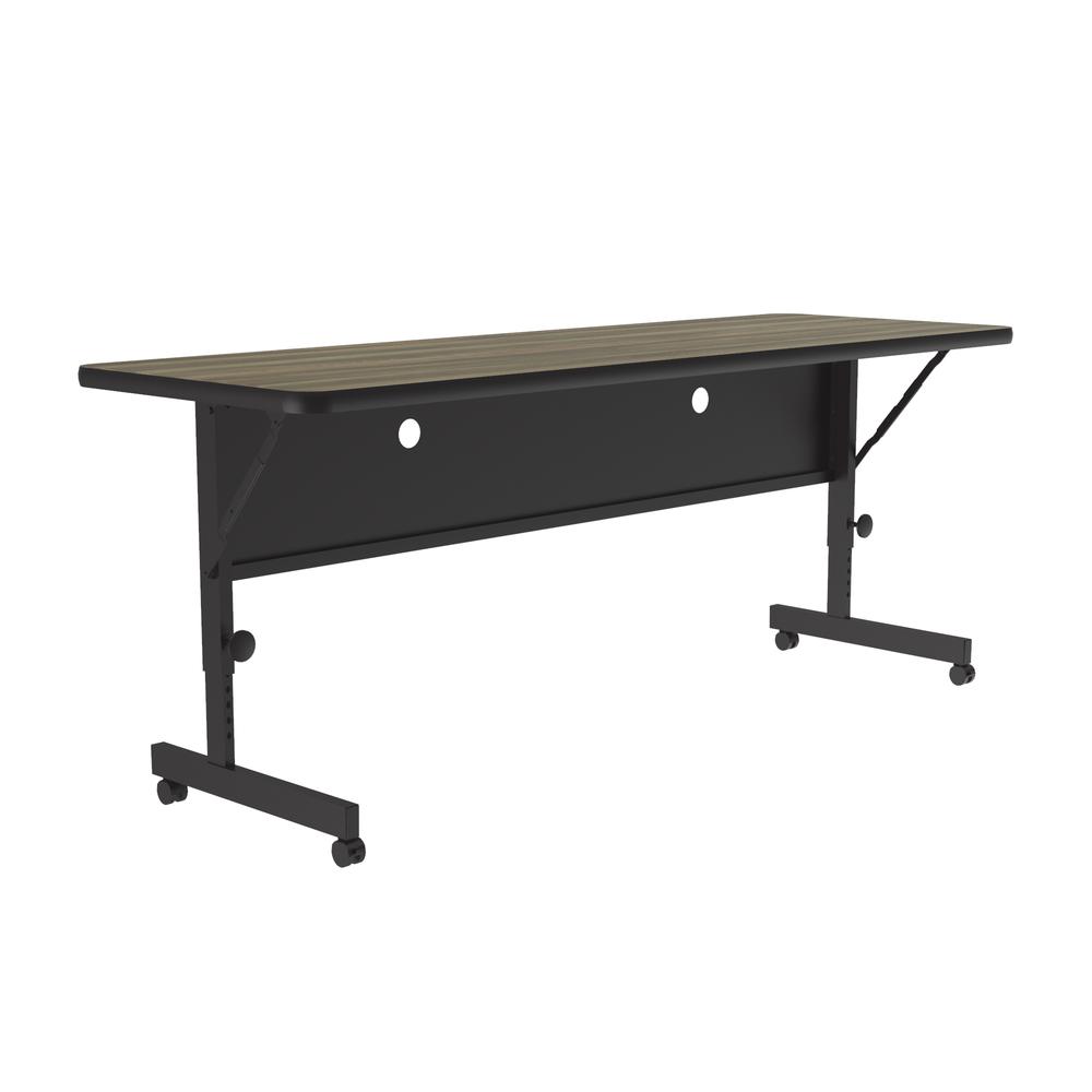 Deluxe High Pressure Top Flip Top Table 24x60", RECTANGULAR COLONIAL HICKORY BLACK. Picture 1