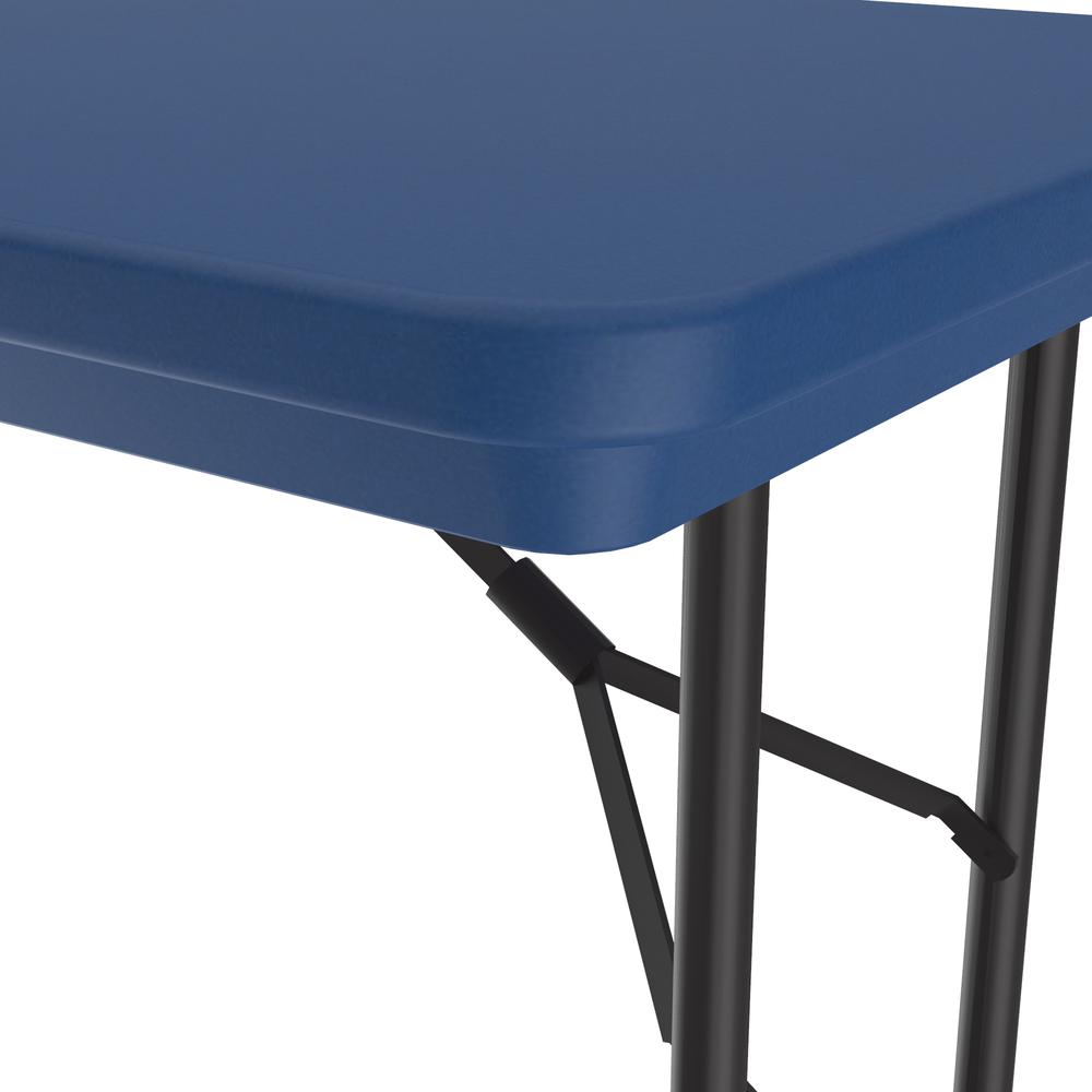 Commercial Blow-Molded Plastic Folding Table 24x48" RECTANGULAR - BLUE BLACK. Picture 9