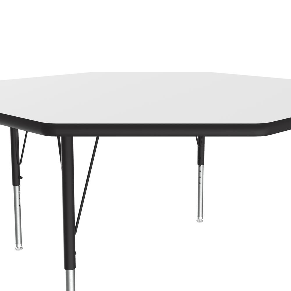 Deluxe High-Pressure Top Activity Tables 48x48", OCTAGONAL WHITE BLACK/CHROME. Picture 8