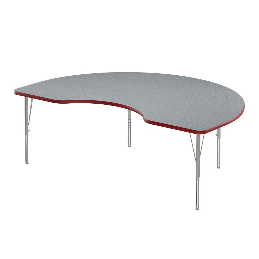 Commercial Laminate Top Activity Tables 48x72", KIDNEY, GRAY GRANITE SILVER MIST. Picture 1