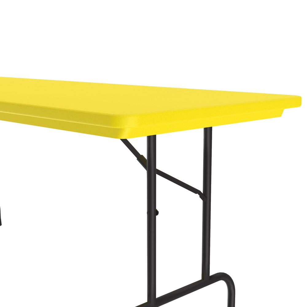 Commercial Blow-Molded Plastic Folding Table 30x60" RECTANGULAR, YELLOW, BLACK. Picture 2