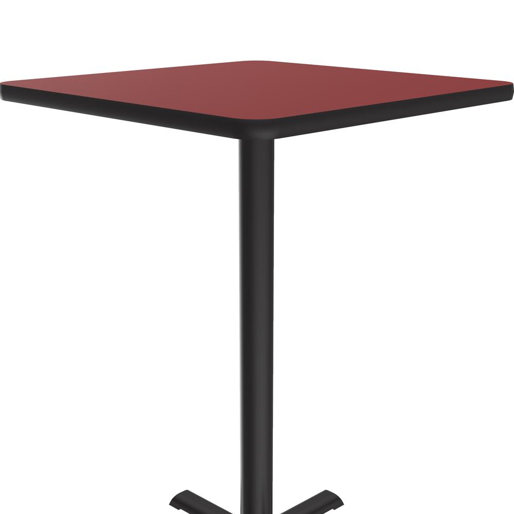 Bar Stool/Standing Height Deluxe High-Pressure Café and Breakroom Table, 24x24" SQUARE RED BLACK. Picture 1
