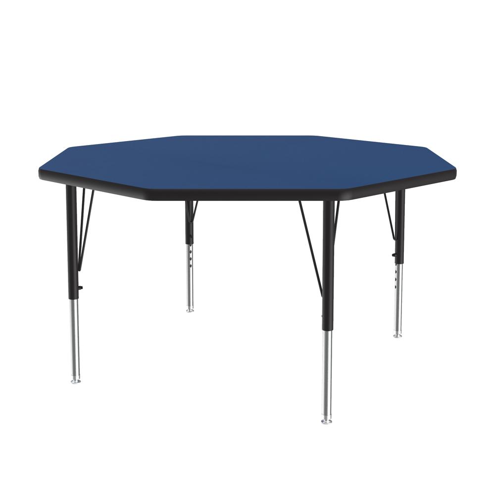 Deluxe High-Pressure Top Activity Tables 48x48" OCTAGONAL, BLUE, BLACK/CHROME. Picture 5