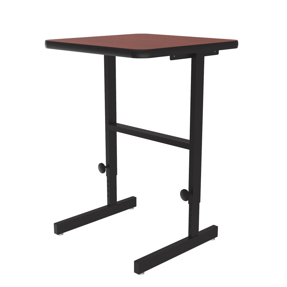 Deluxe High-Pressure Laminate Top Adjustable Standing  Height Work Station 20x24", RECTANGULAR CHERRY, BLACK. Picture 7