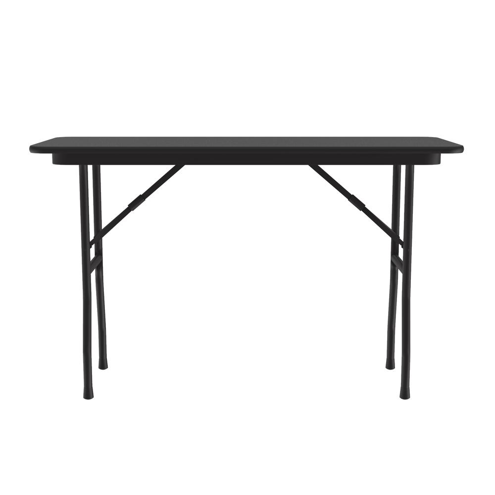 Econoline Melamine Top Folding Table, 18x48" RECTANGULAR BLACK GRANITE, BLACK. Picture 3