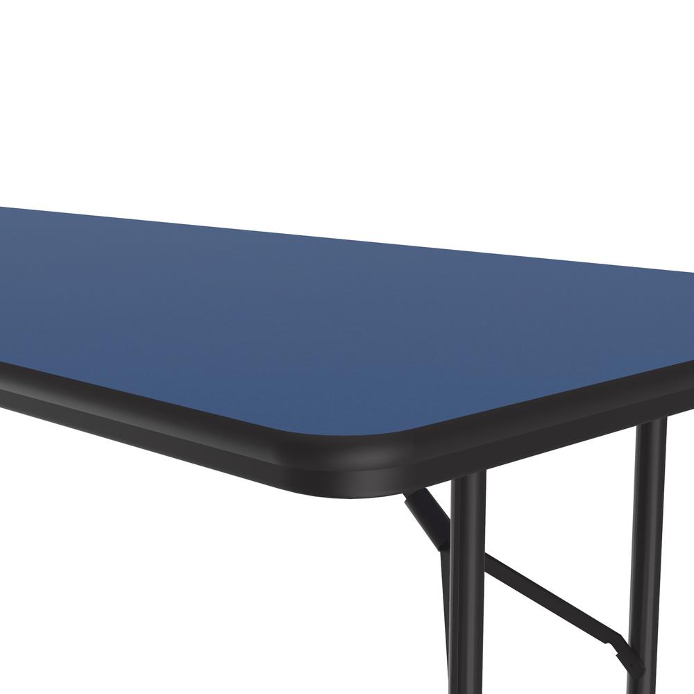 Adjustable Height High Pressure Top Folding Table 30x96", RECTANGULAR, BLUE, BLACK. Picture 2
