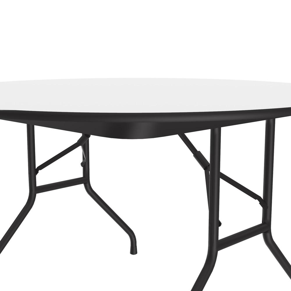 Deluxe High Pressure Top Folding Table, 48x48", ROUND, WHITE, BLACK. Picture 2