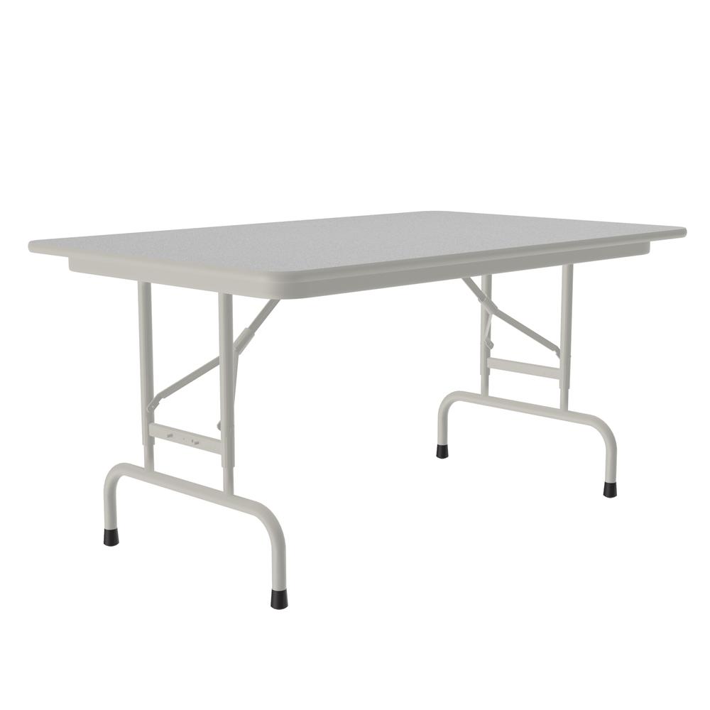 Adjustable Height Econoline Melamine Top Folding Table 30x48", RECTANGULAR, GRAY GRANITE, GRAY. Picture 2
