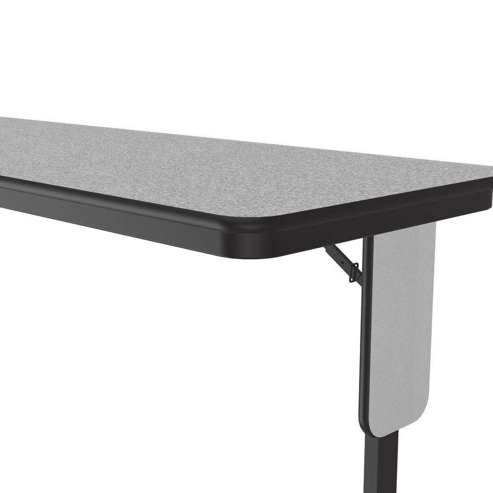 Deluxe High-Pressure Folding Seminar Table with Panel Leg 24x72", RECTANGULAR, FUSION MAPLE, BLACK. Picture 3