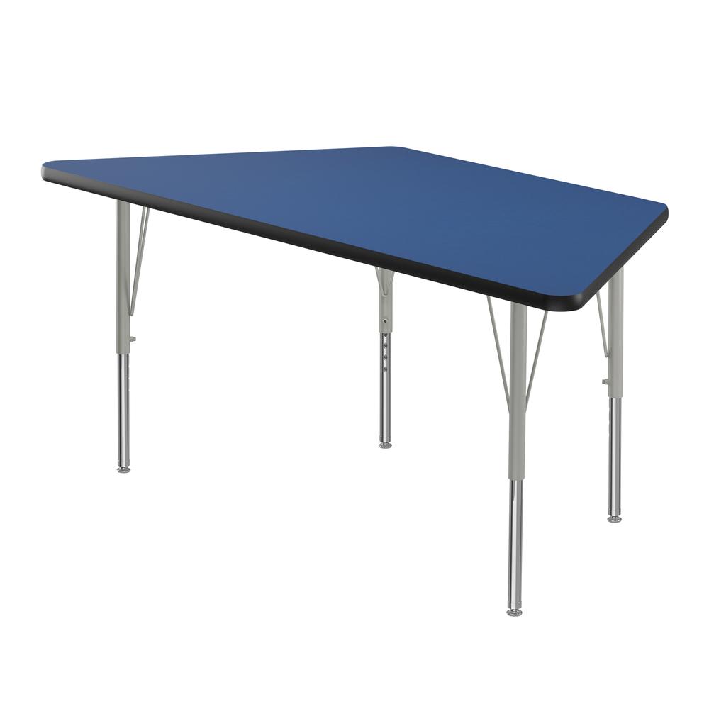 Deluxe High-Pressure Top Activity Tables 30x60" TRAPEZOID, BLUE, SILVER MIST. Picture 5
