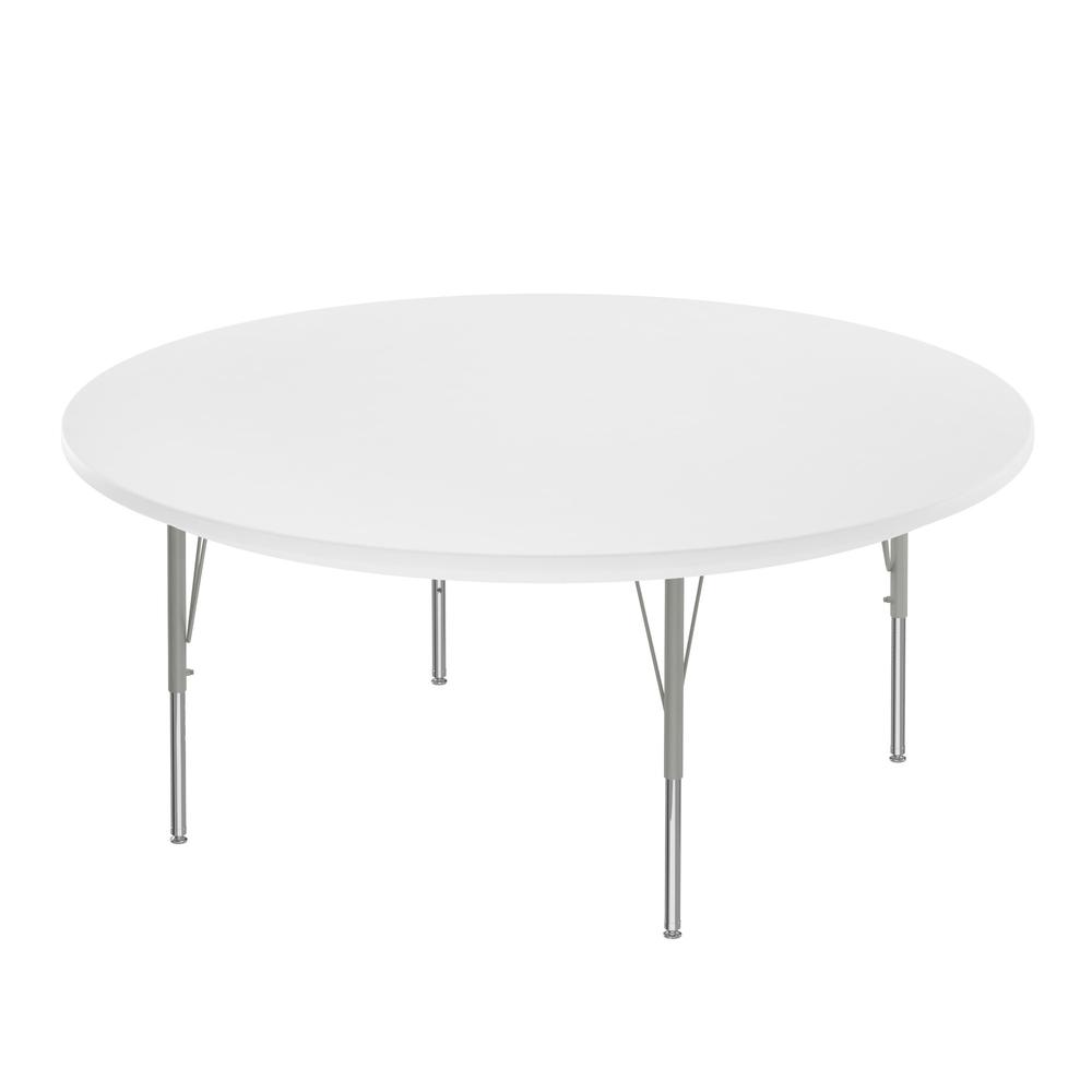 Commercial Blow-Molded Plastic Top Activity Tables 60x60", ROUND GRAY GRANITE, SILVER MIST. Picture 1