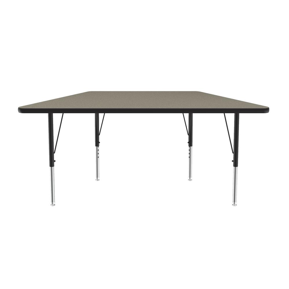 Deluxe High-Pressure Top Activity Tables 30x60", TRAPEZOID SAVANNAH SAND BLACK/CHROME. Picture 8