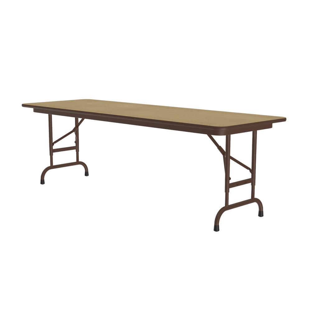 Adjustable Height High Pressure Top Folding Table 24x60", RECTANGULAR, FUSION MAPLE BROWN. Picture 4