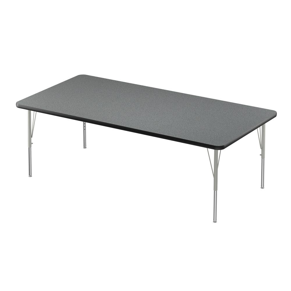 Deluxe High-Pressure Top Activity Tables, 36x60", RECTANGULAR, MONTANA GRANITE, SILVER MIST. Picture 1