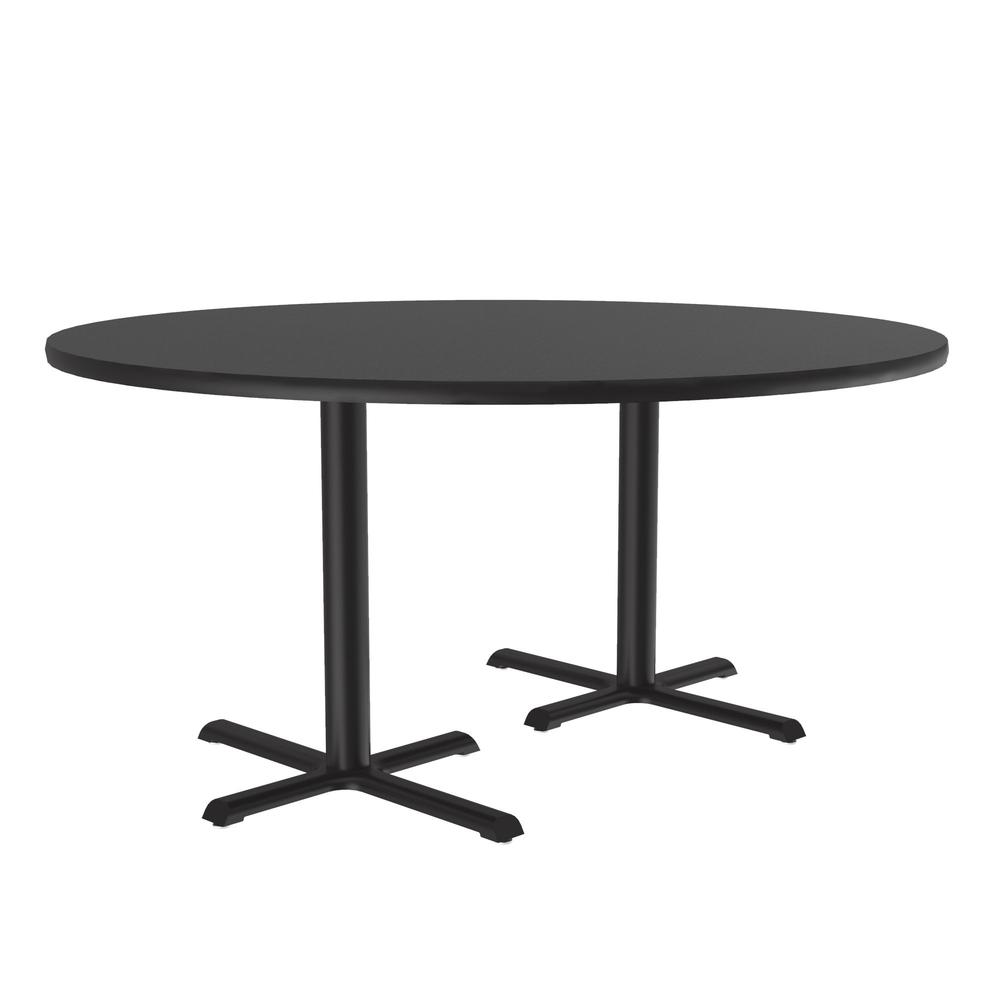 Table Height Deluxe High-Pressure Café and Breakroom Table, 60x60" ROUND, BLACK GRANITE BLACK. Picture 1