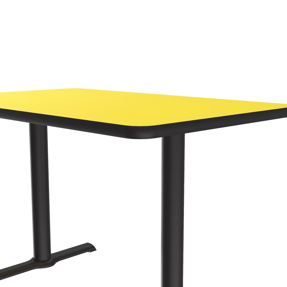 Table Height Deluxe High-Pressure Café and Breakroom Table 30x60", RECTANGULAR YELLOW BLACK. Picture 2