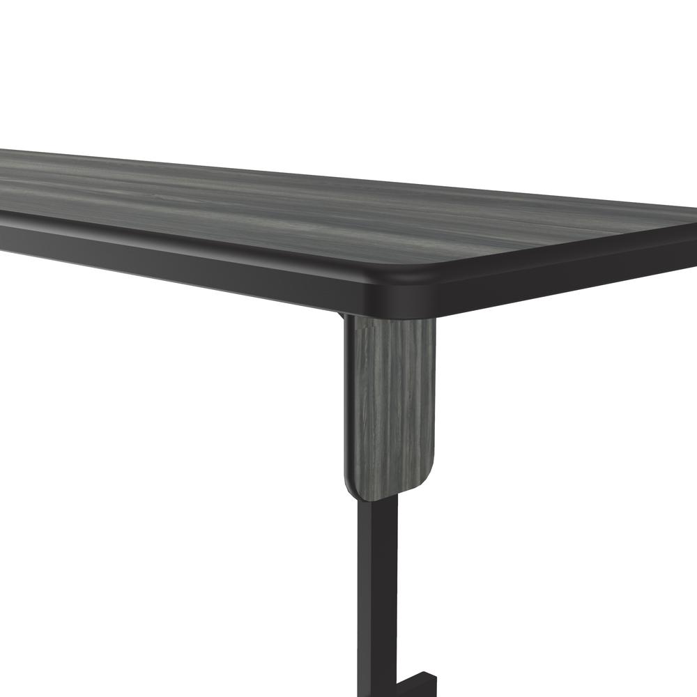 Deluxe High-Pressure Folding Seminar Table with Panel Leg 24x96" RECTANGULAR, NEW ENGLAND DRIFTWOOD BLACK. Picture 8