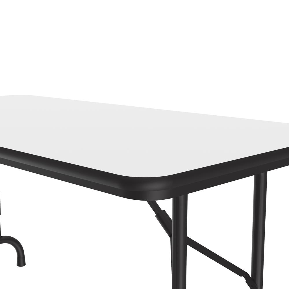 Adjustable Height High Pressure Top Folding Table 24x48" RECTANGULAR, WHITE, BLACK. Picture 6