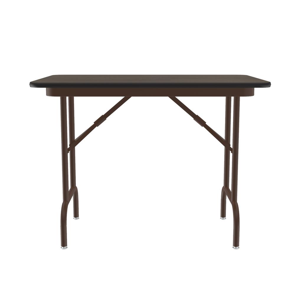 Keyboard Height Melamine Folding Tables, 24x36" RECTANGULAR WALNUT BROWN. Picture 10