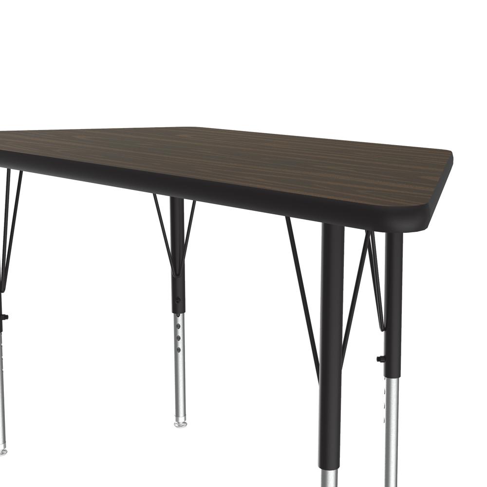 Commercial Laminate Top Activity Tables 24x48" TRAPEZOID WALNUT, BLACK/CHROME. Picture 3