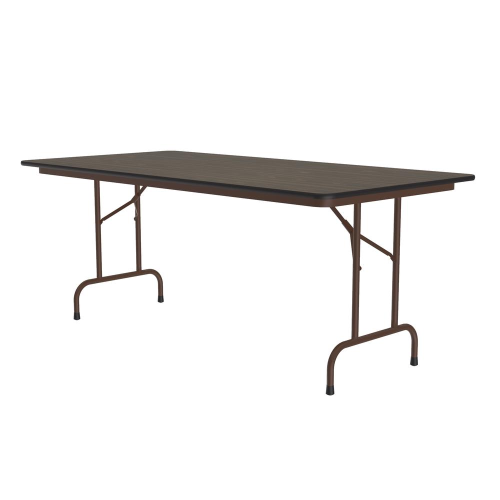 Deluxe High Pressure Top Folding Table, 36x96", RECTANGULAR WALNUT BROWN. Picture 2