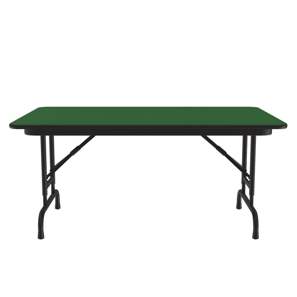 Adjustable Height High Pressure Top Folding Table, 30x48" RECTANGULAR, GREEN BLACK. Picture 1