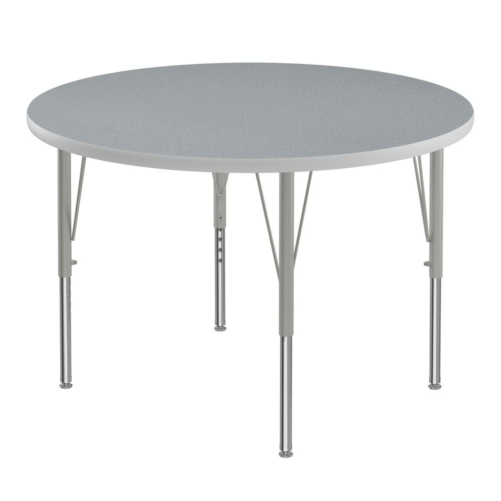 Deluxe High-Pressure Top Activity Tables, 42x42", ROUND, GRAY GRANITE SILVER MIST. Picture 1